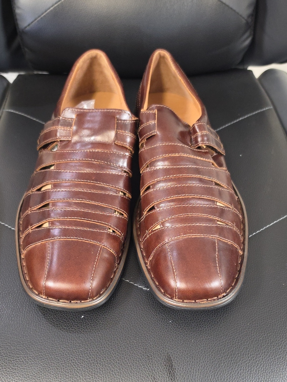 Josef Seibel Men's Brown Leather Fisherman Sandals